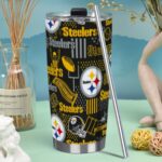 Pittsburgh Steelers Zubaz Tumbler 20oz (with Straw)