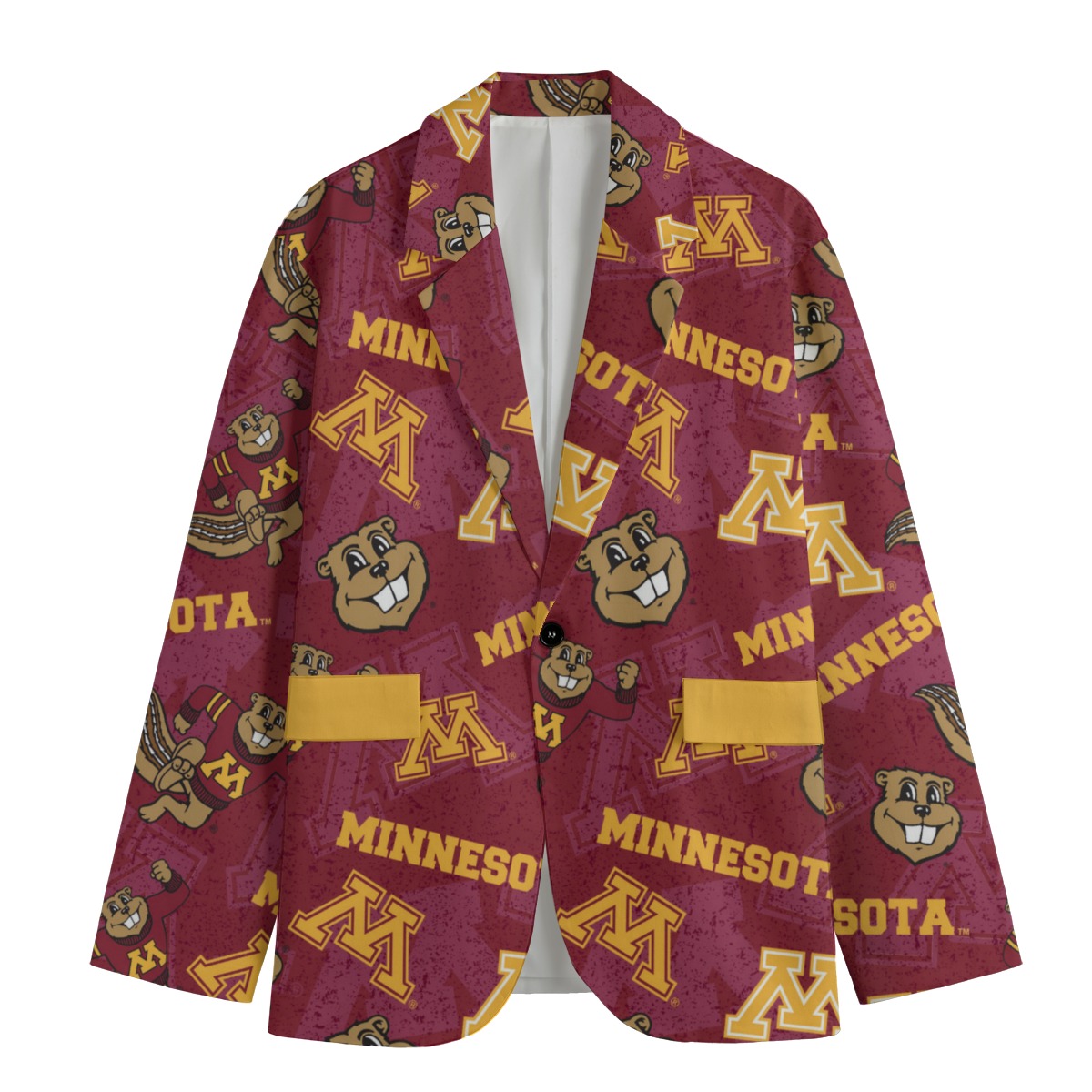 Minnesota - Golden Gophers Flat Lapel Collar Blazer