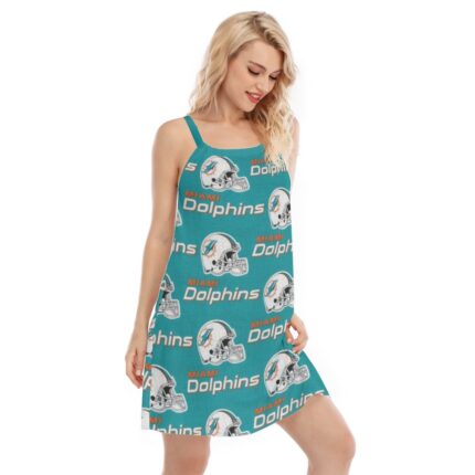 Miami Dolphins Zubaz All-Over Print Women's Sleeveless Cami Dress