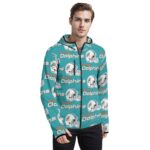 Miami Dolphins Zubaz All-Over Print Men's Stylish Hoodie with Thumb Hole Design