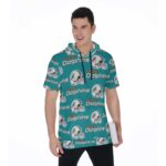 Miami Dolphins Zubaz All-Over Print Men's Short Sleeve Hoodie T-Shirt - Image 3