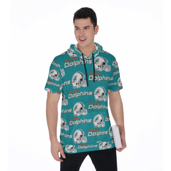 Miami Dolphins Zubaz All-Over Print Men's Short Sleeve Hoodie T-Shirt - Image 3
