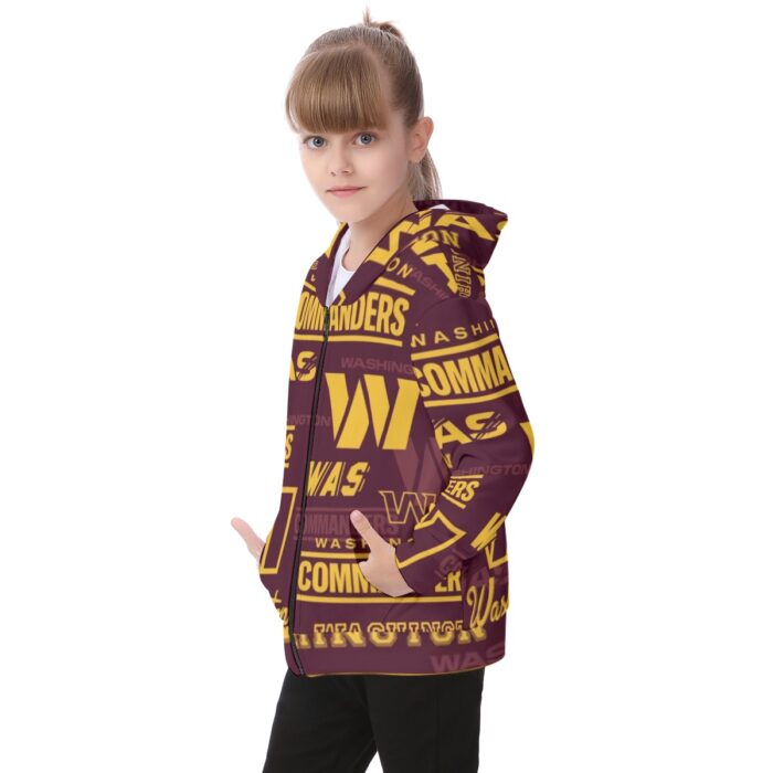 Washington Commanders  Kid's Heavy Fleece Zip Up Hoodie - Image 2