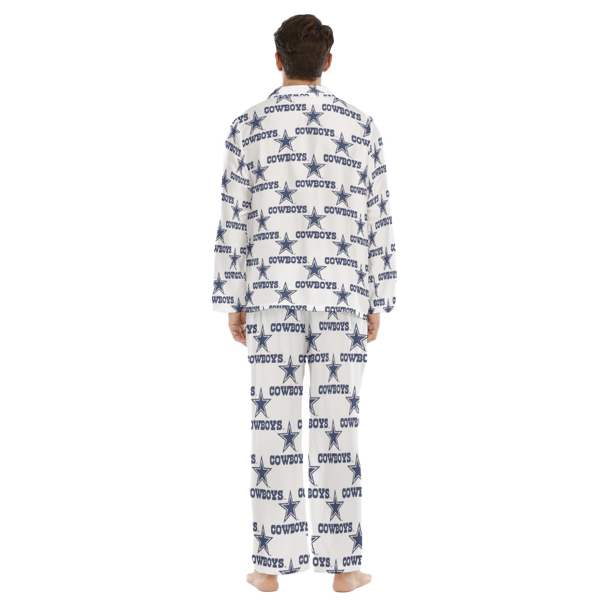 Dallas Cowboys Zubaz All-Over Print Men's Lapel Pajama Set