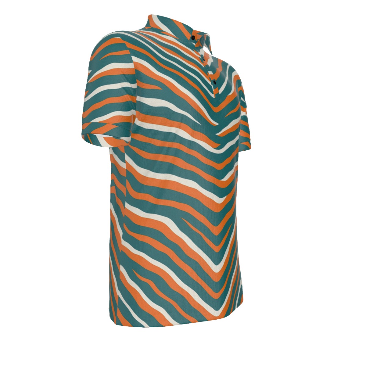 Miami Dolphins Zubaz All-Over Print Men's Stretch Collar Polo Shirt - Image 3