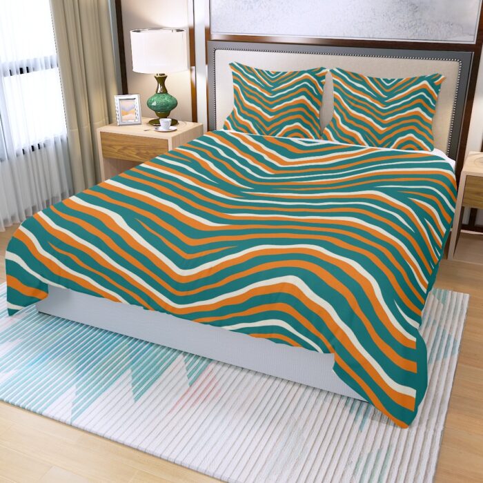 Miami Dolphins Zubaz Three Piece Duvet Cover Set | Widened - Image 3