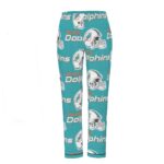 Miami Dolphins Zubaz All-Over Print Women's Long Sleeve Pajama Set With Black Contrast Piping - Image 3