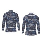 Dallas Cowboys Zubaz All-Over Print Men's Sports Collar Jersey With Long Sleeve| Interlock - Image 8