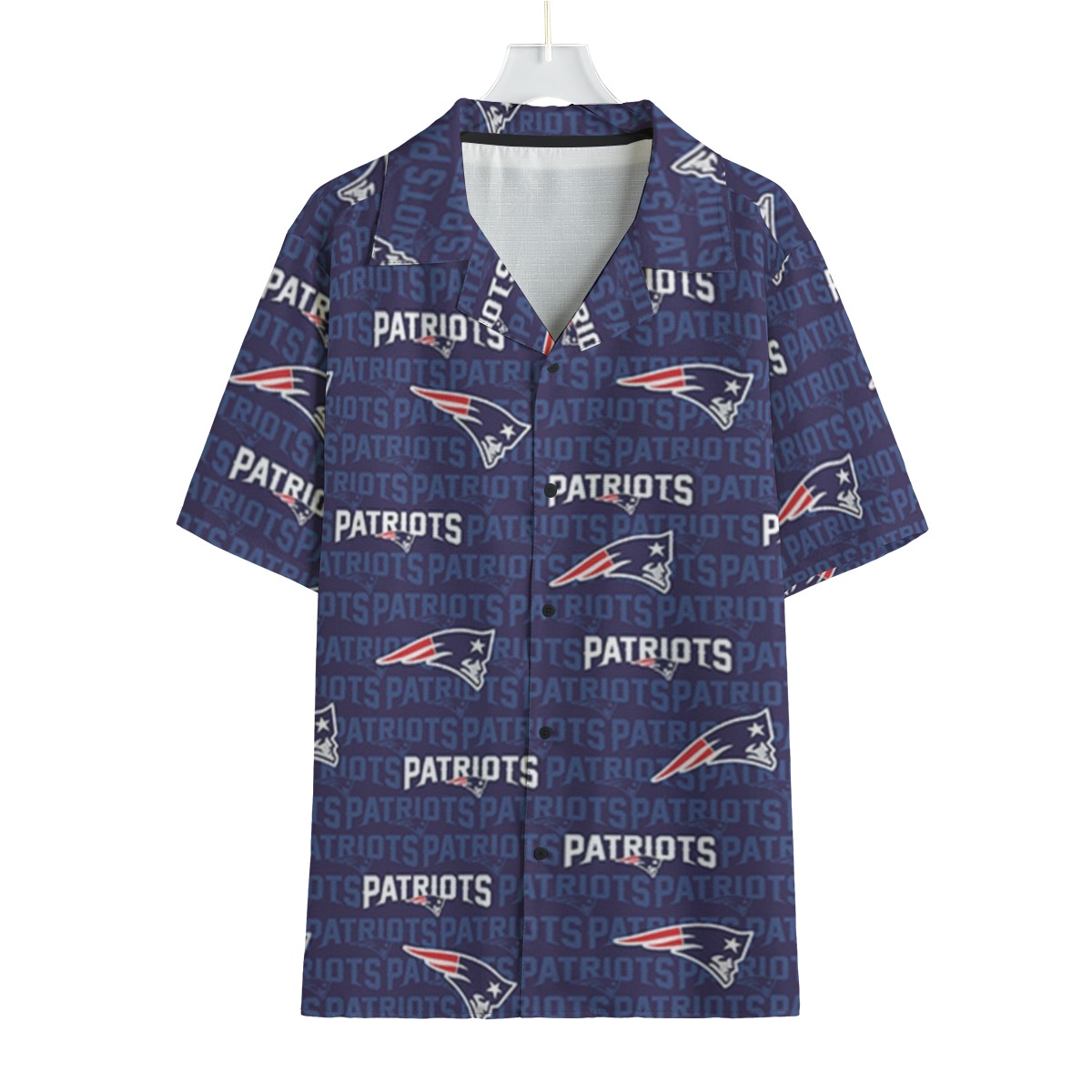 New England Patriots Zubaz All-Over Print Men's Faux Linen Hawaiian Shirt - Image 3