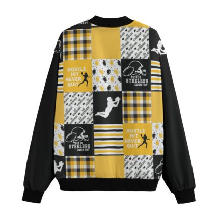 Pittsburgh Steelers Zubaz All-Over Print Men’s Fleece Bomber Jacket