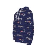 New England Patriots All-Over Print Men's Half  Button Hoodie - Image 2