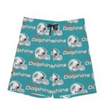 Miami Dolphins Zubaz All-Over Print Men's Beach Shorts With Elastic Waist - Image 2
