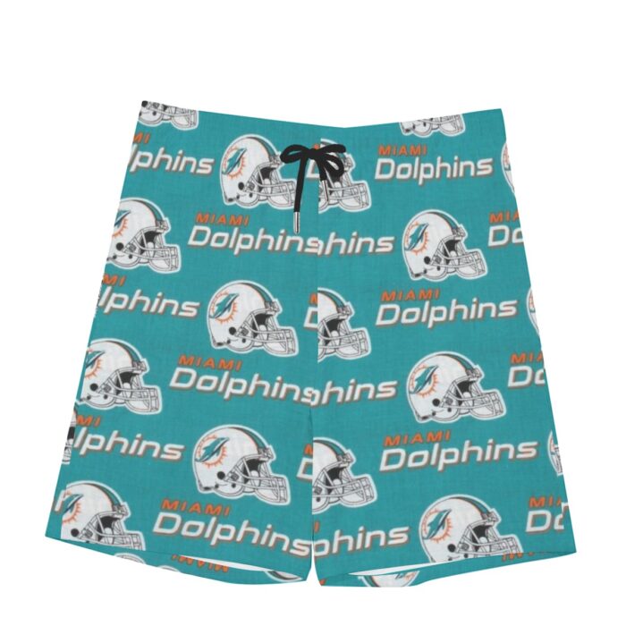 Miami Dolphins Zubaz All-Over Print Men's Beach Shorts With Elastic Waist - Image 2