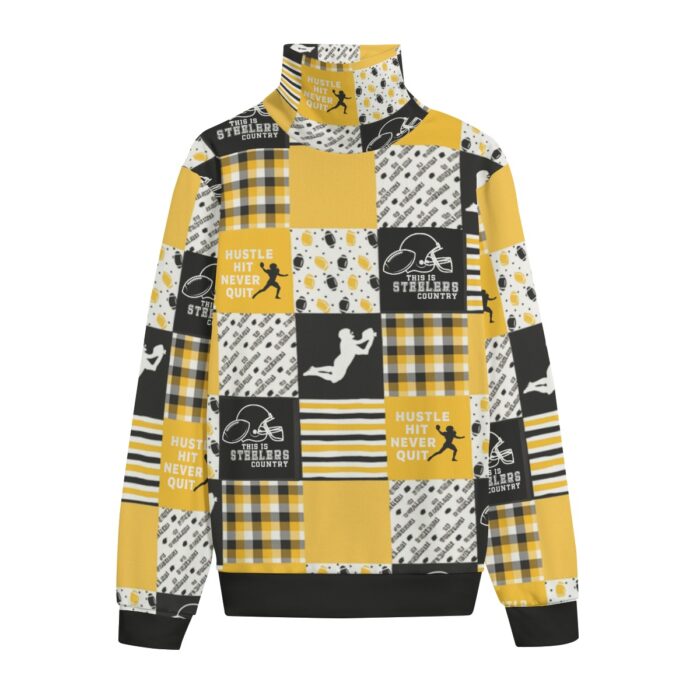 Pittsburgh Steelers Zubaz All-Over Print Unisex Turtleneck Knitted Fleece Sweater - Image 2