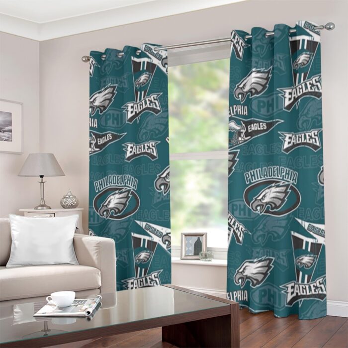 Philadelphia Eagles Zubaz Grommet Curtains (Large Size) - Image 2
