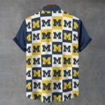 1 Michigan - Wolverines Men's Stand Collar Shirt|110GSM Imitation Flax - Image 3
