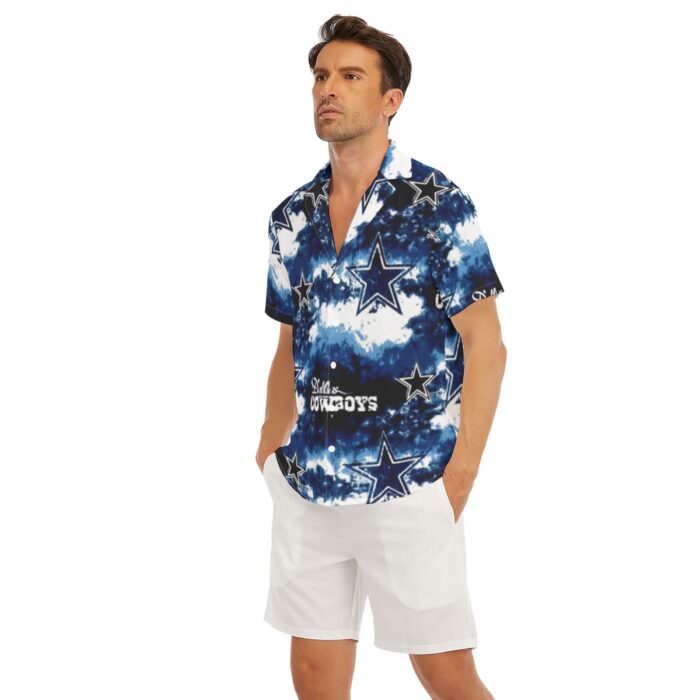 Dallas Cowboys Zubaz All-Over Print Men's Deep V-neck Short Sleeve T-shirt - Image 3