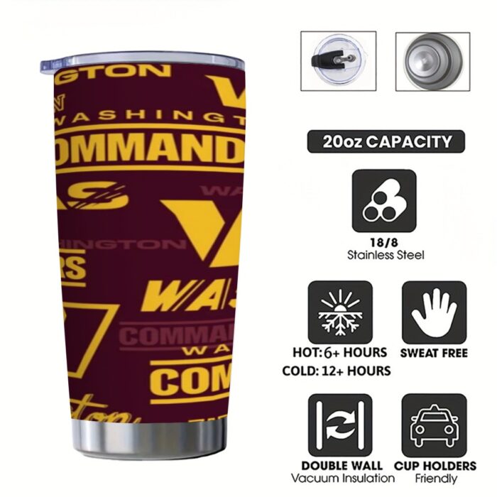 Washington Commanders 20OZ Tumbler With Sliding Lid - Image 6