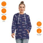 New England Patriots All-Over Print Women's Hoodie With Double Hood - Image 2