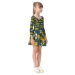 Green Bay Packers All-Over Print Kid's Long Sleeve Dress - Image 4