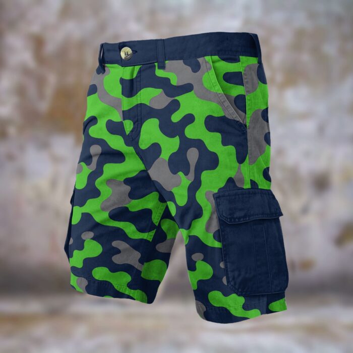 Seattle Seahawks camo Cargo Shorts - Image 2