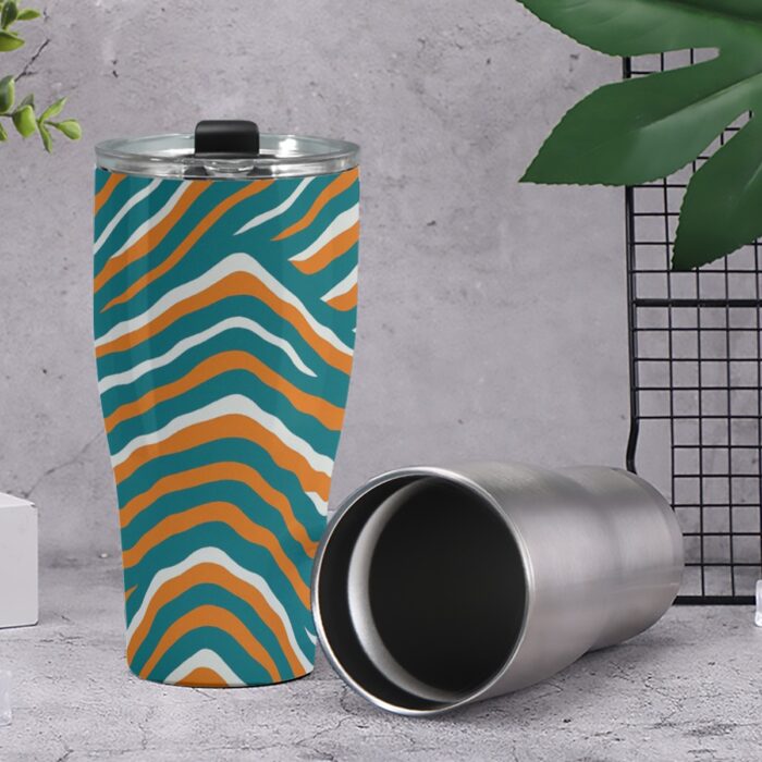 Miami Dolphins Zubaz Cone Tumbler 30oz - Image 3