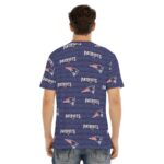 New England Patriots All-Over Print Men's Short Sleeve T-shirt With Button Closure - Image 2