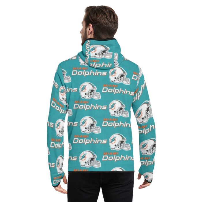 Miami Dolphins Zubaz All-Over Print Men's Stylish Hoodie with Thumb Hole Design - Image 2
