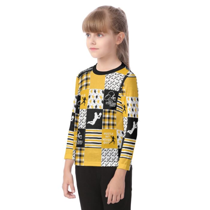 Pittsburgh Steelers Zubaz All-Over Print Kid's O-neck Long Sleeve T-shirt - Image 2
