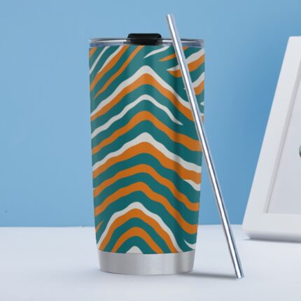 Miami Dolphins Zubaz Tumbler 20oz (with Straw)