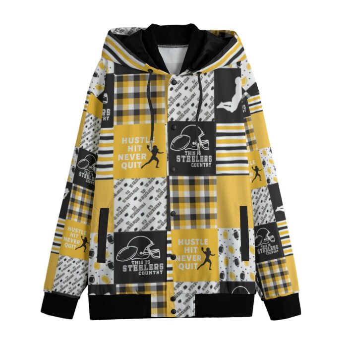 Pittsburgh Steelers Zubaz All-Over Print Men's Varsity Jacket - Image 2