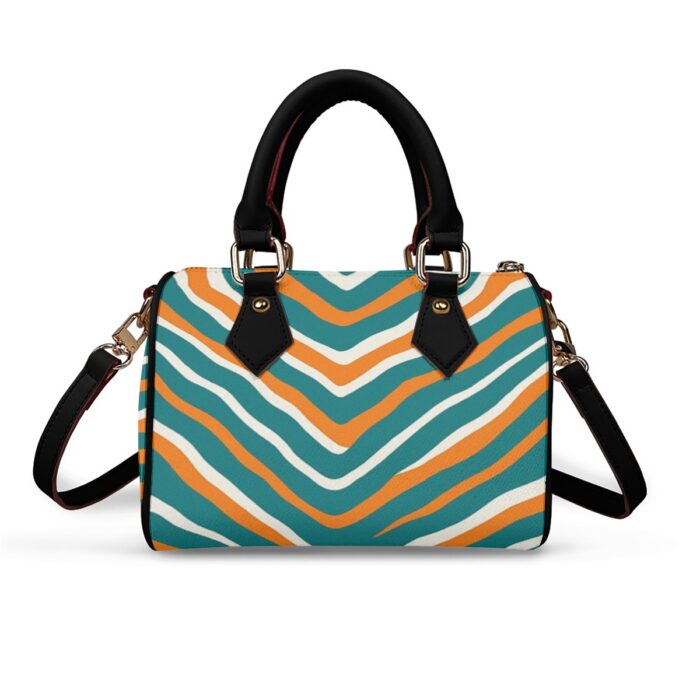 Miami Dolphins Zubaz Classic Barrel-Shaped PU Leather Handbag - Image 10