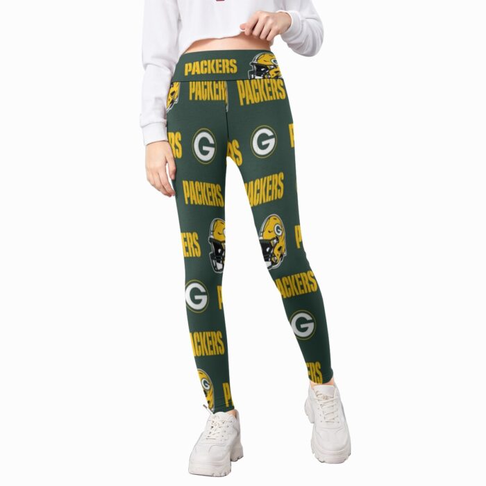 Green Bay Packers All-Over Print Kid's Leggings - Image 1