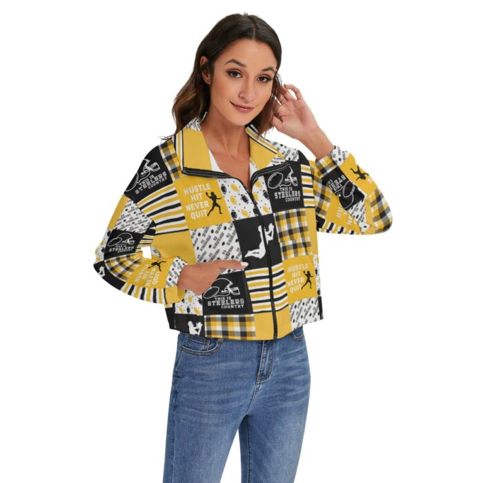Pittsburgh Steelers All-Over Print Women's Zip Jacket - Image 1