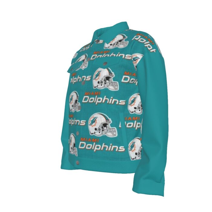 Miami Dolphins Zubaz All-Over Print Unisex Lapel Jacket | 245GSM Cotton - Image 1