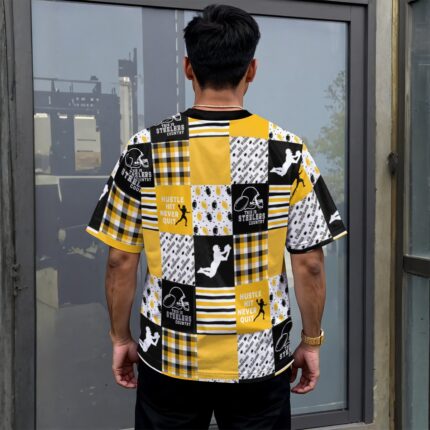 Pittsburgh Steelers All-Over Print Unisex Drop-shoulder T-shirt|180GSM