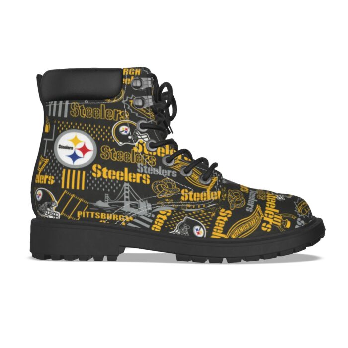 Pittsburgh Steelers Zubaz All-Over Print Men's Short Boots - Image 9