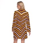 Washington Commanders Zubaz Women's Lapel Shirt Dress With Long Sleeve - Image 3
