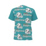 Miami Dolphins Zubaz All-Over Print  Men's African Dashiki Shirt - Image 2