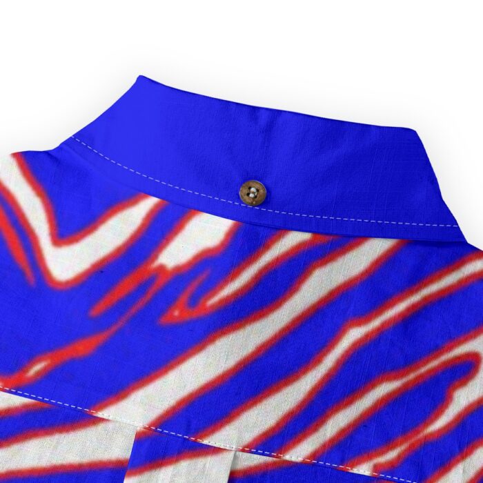 Buffalo Bills Zubaz All-Over Print Men's Casual Lapel Long Sleeve Shirt|125GSM Cotton - Image 5