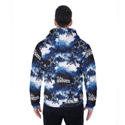 Dallas Cowboys Zubaz All-Over Print Men's Sherpa Fleece Zip Up Hoodie