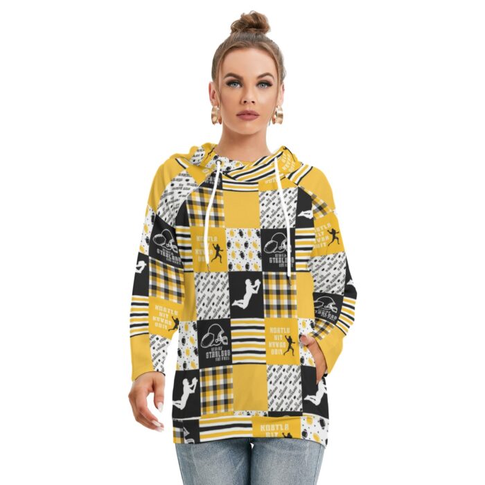 Pittsburgh Steelers Zubaz All-Over Print Women's Hoodie With Double Hood - Image 4