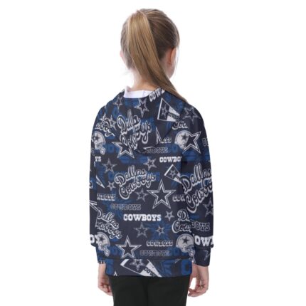 Dallas Cowboys Zubaz All-Over Print Kid's Raglan Pullover Hoodie