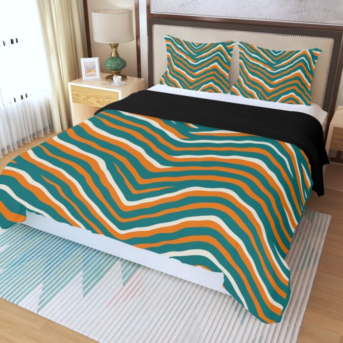 Miami Dolphins Zubaz Three Piece Duvet Cover Set | Widened - Image 1
