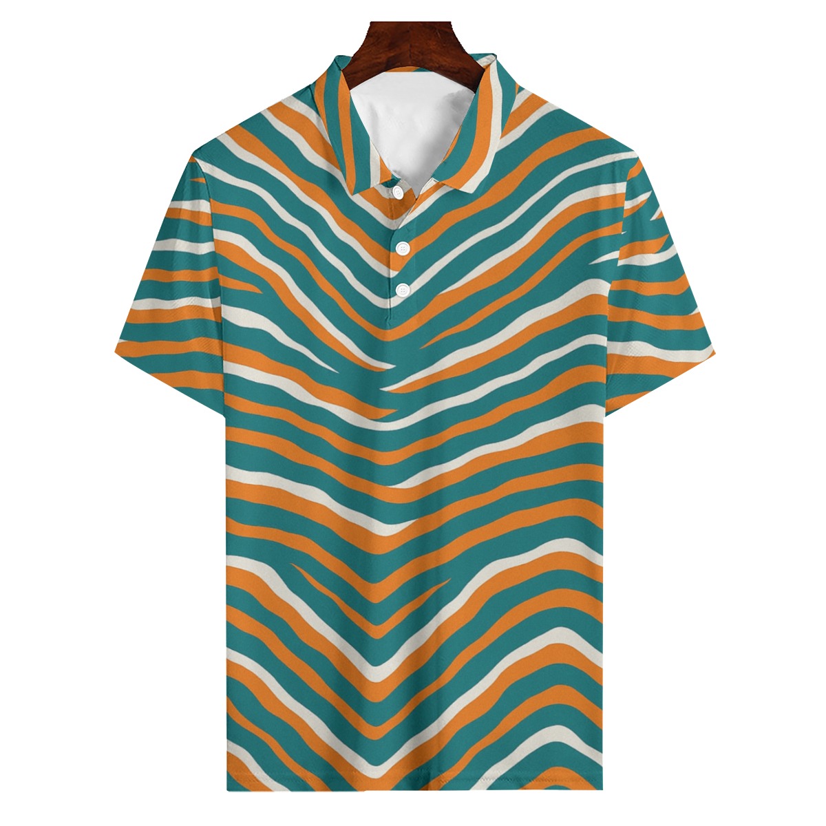 Miami Dolphins Zubaz All-Over Print Men's Polo Shirt | 160GSM Waffle