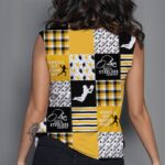 Pittsburgh Steelers All-Over Print Women's Round Sleeveless T-Shirt