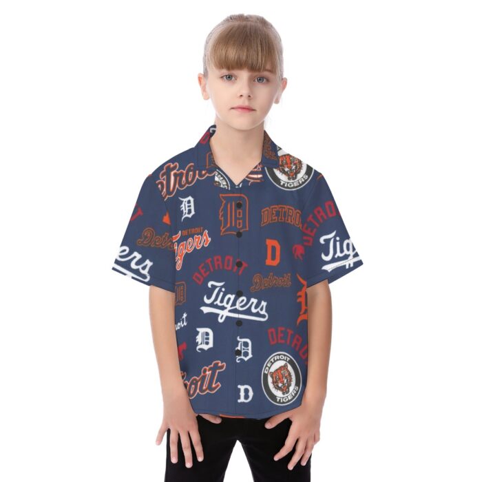 Detroit Tigers Kid's Hawaiian Vacation Shirt - Image 1