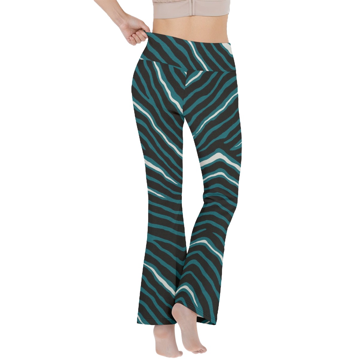 Philadelphia Eagles Zubaz All-Over Print Women's Reversible High-Waisted Yoga Pants - Image 2