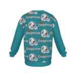 Miami Dolphins Zubaz All-Over Print Men's Drop Shoulder Round Neck Long-Sleeved Sweatshirt - Image 2