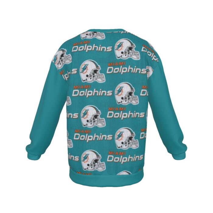 Miami Dolphins Zubaz All-Over Print Men's Drop Shoulder Round Neck Long-Sleeved Sweatshirt - Image 2